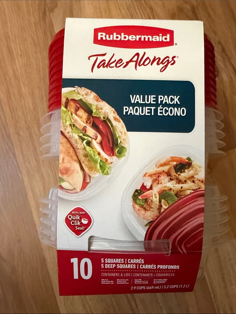 Rubbermaid TakeAlongs Red and Clear 10-Piece Food Storage Set